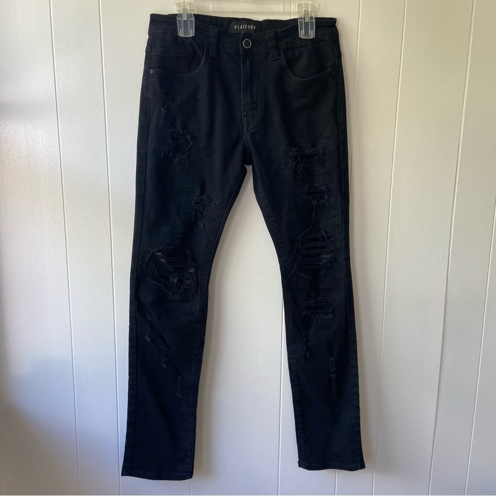 Platform Black ripped Jeans Man Size 34